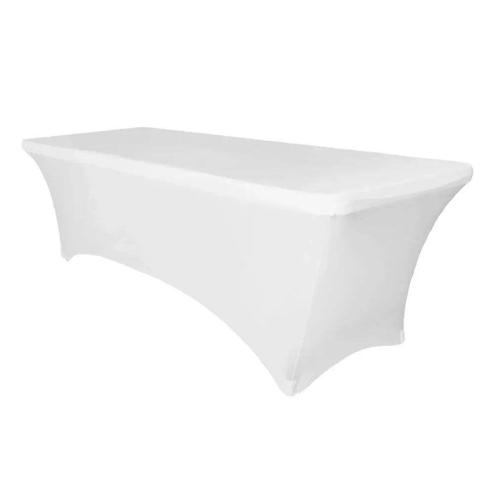 Rectangular 6 FT Spandex Table Cover  White