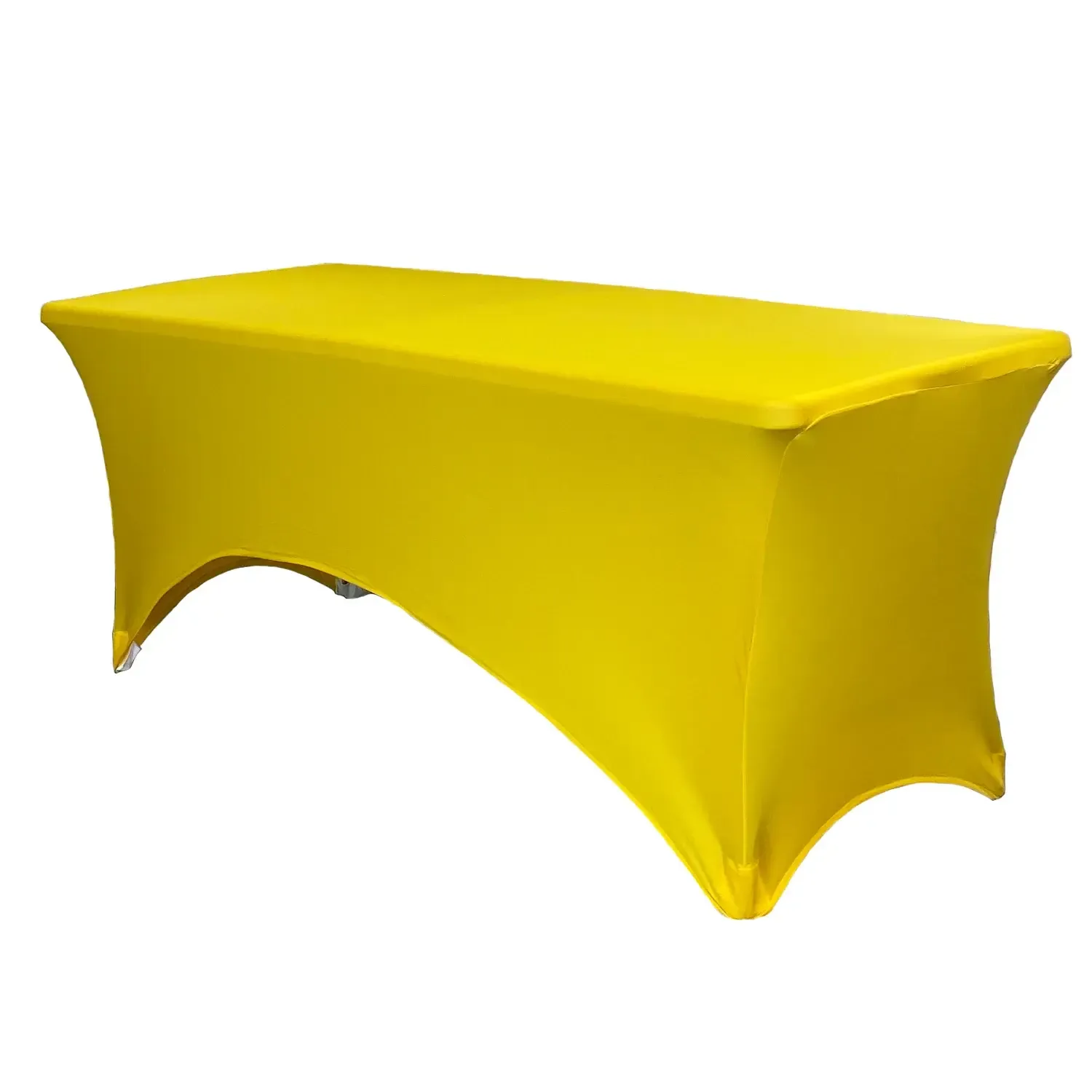 Rectangular 6ft Spandex Table Cover Yellow 