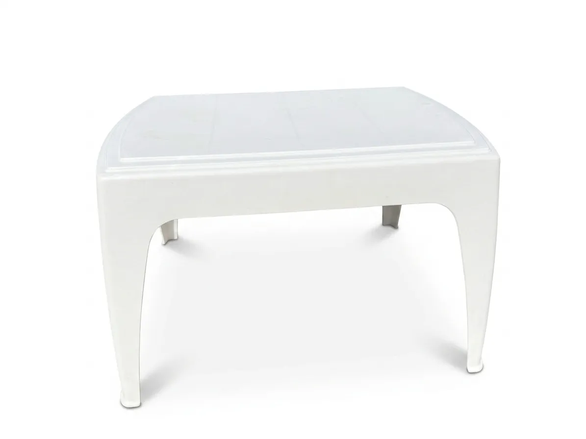 Square White Table Low