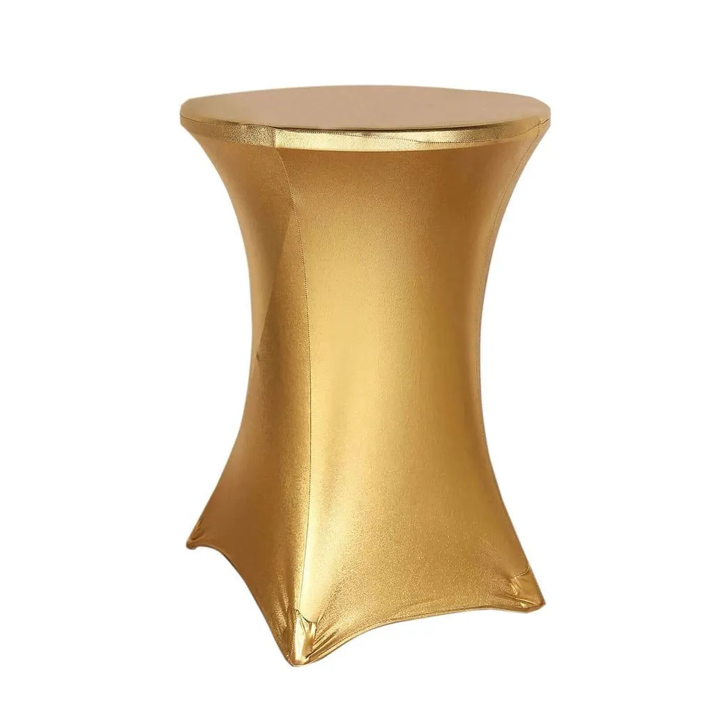 Cocktail Table Spandex Cover Gold Metallic 