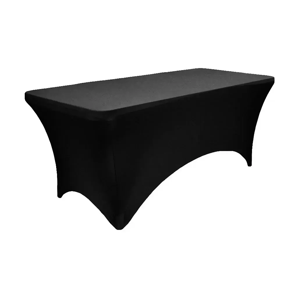 Rectangular 6 FT Spandex Table Cover Black