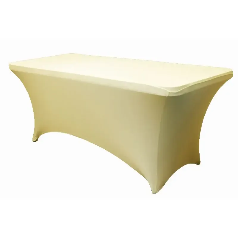 Rectangular 6ft Spandex Table Cover Beige 