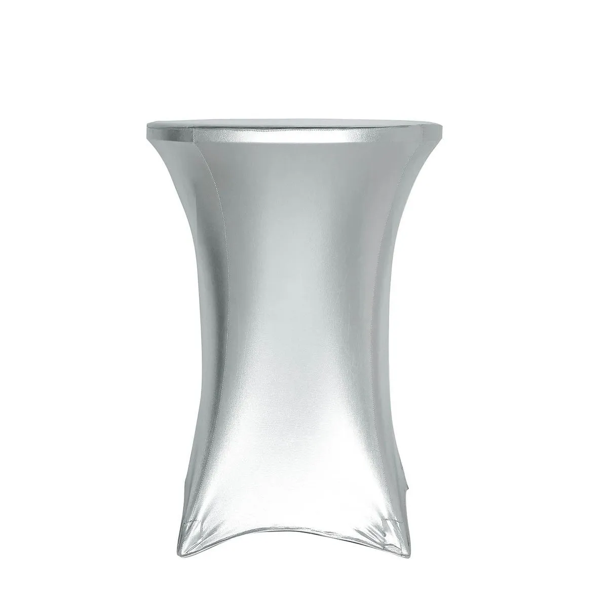 Cocktail Table Spandex Cover Silver Metallic 
