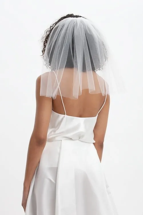 Minimal Structured Veil - 1-Tier Shoulder