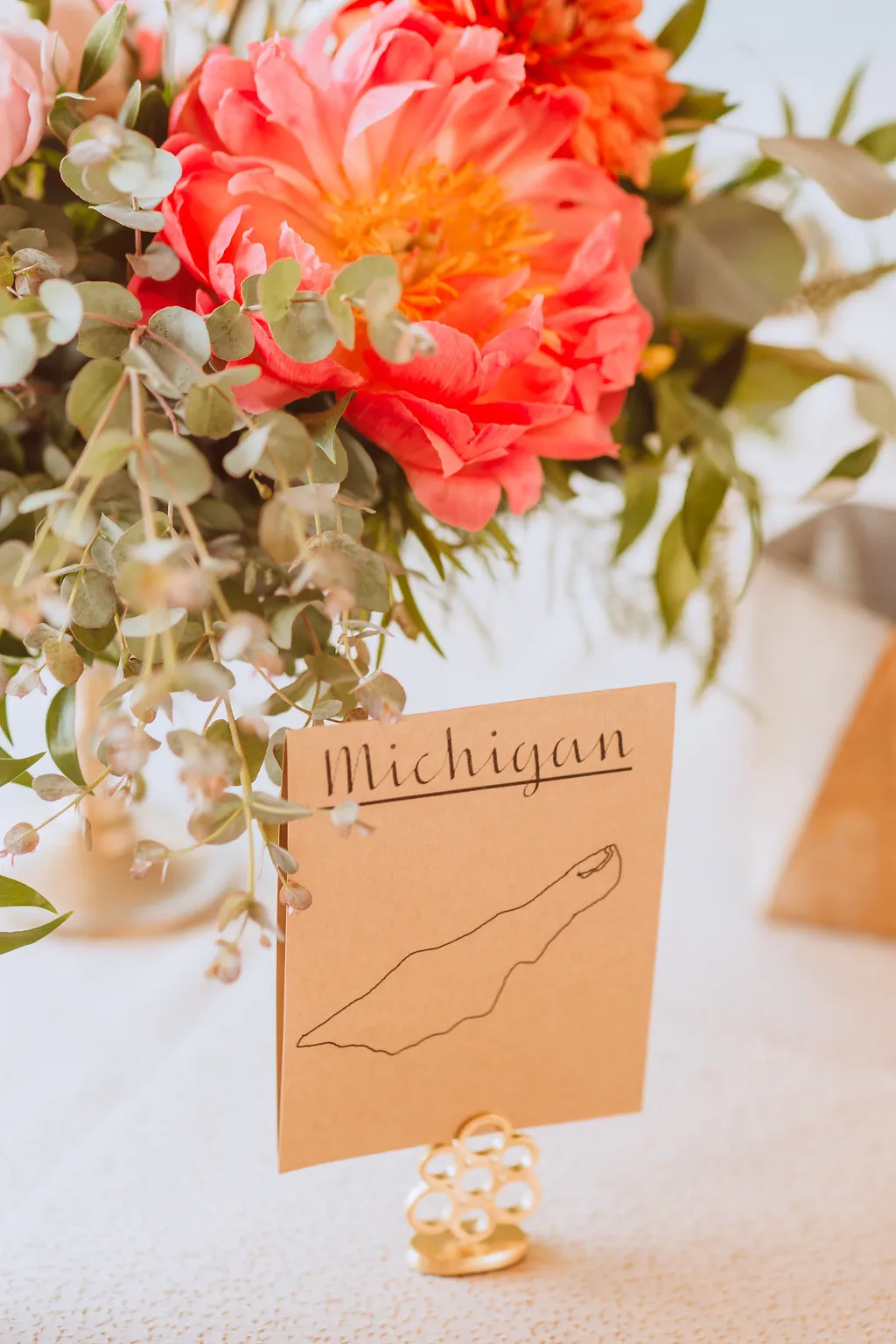 Gold Metal Table Number Holders