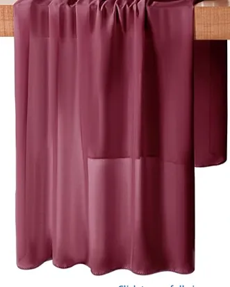 Wine Chiffon Runner - 10' x 28" 
