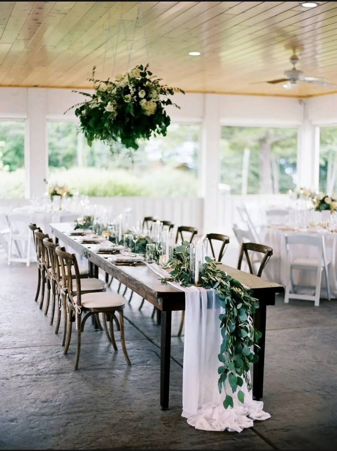 White Chiffon Runner OR arch drapery - 30' x 50"