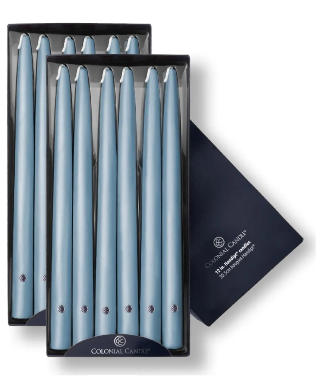 12" Coastal Blue Tapered Candle