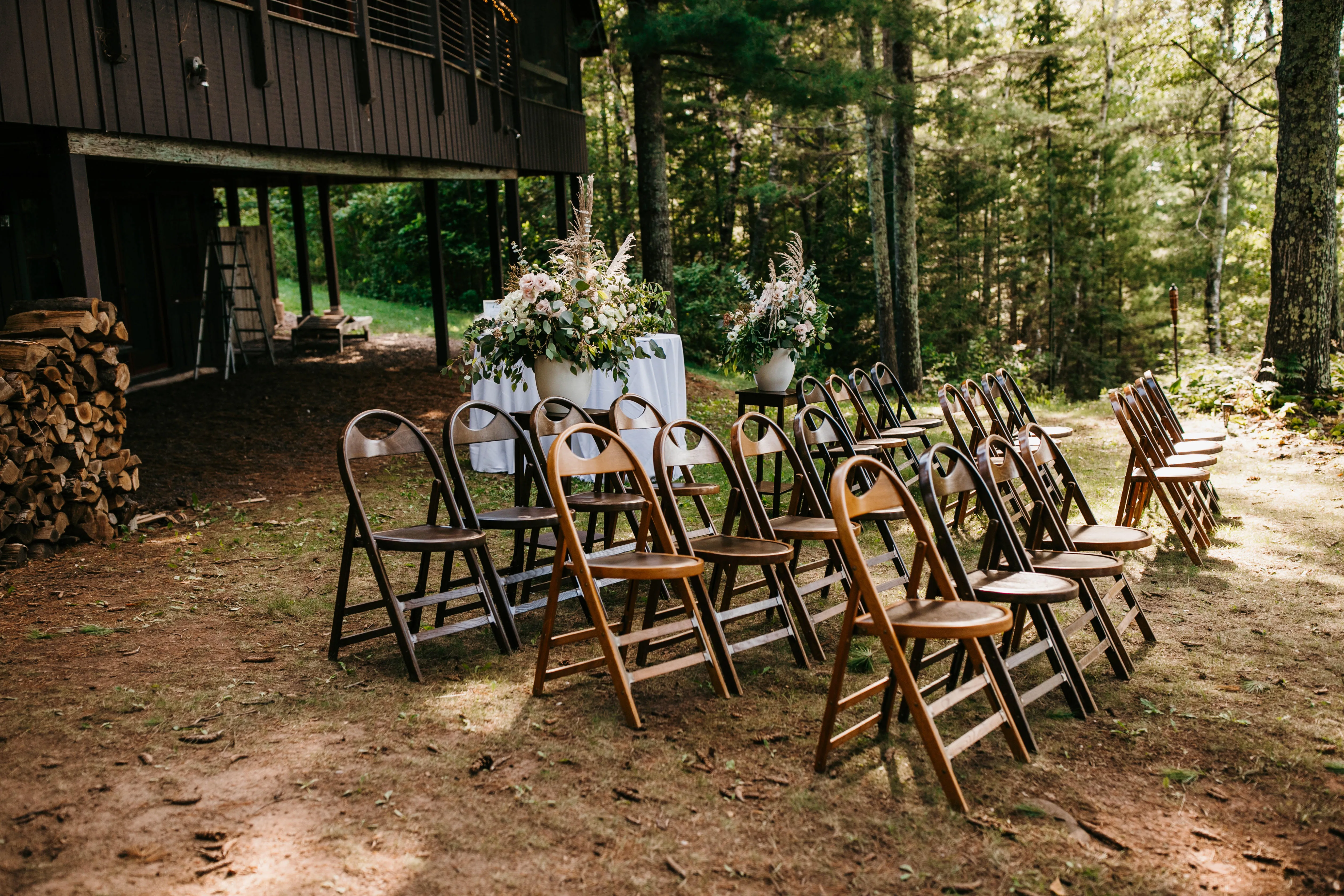 Vintage Wood Folding Chairs