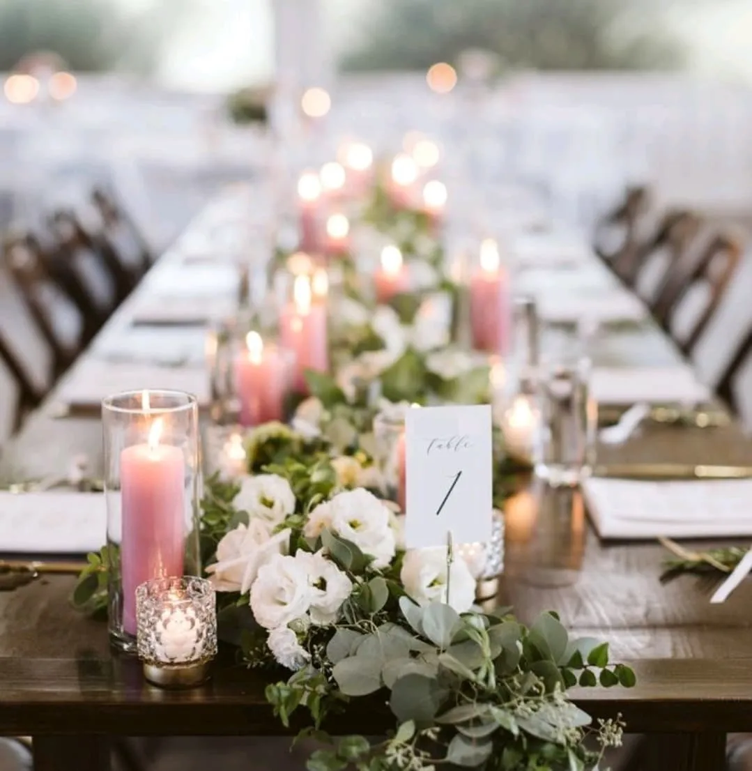 Slightly Used Pink 5" Pillar Candle  