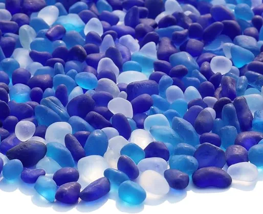 3 lbs Frosted "Sea" Glass - Blues & Clear
