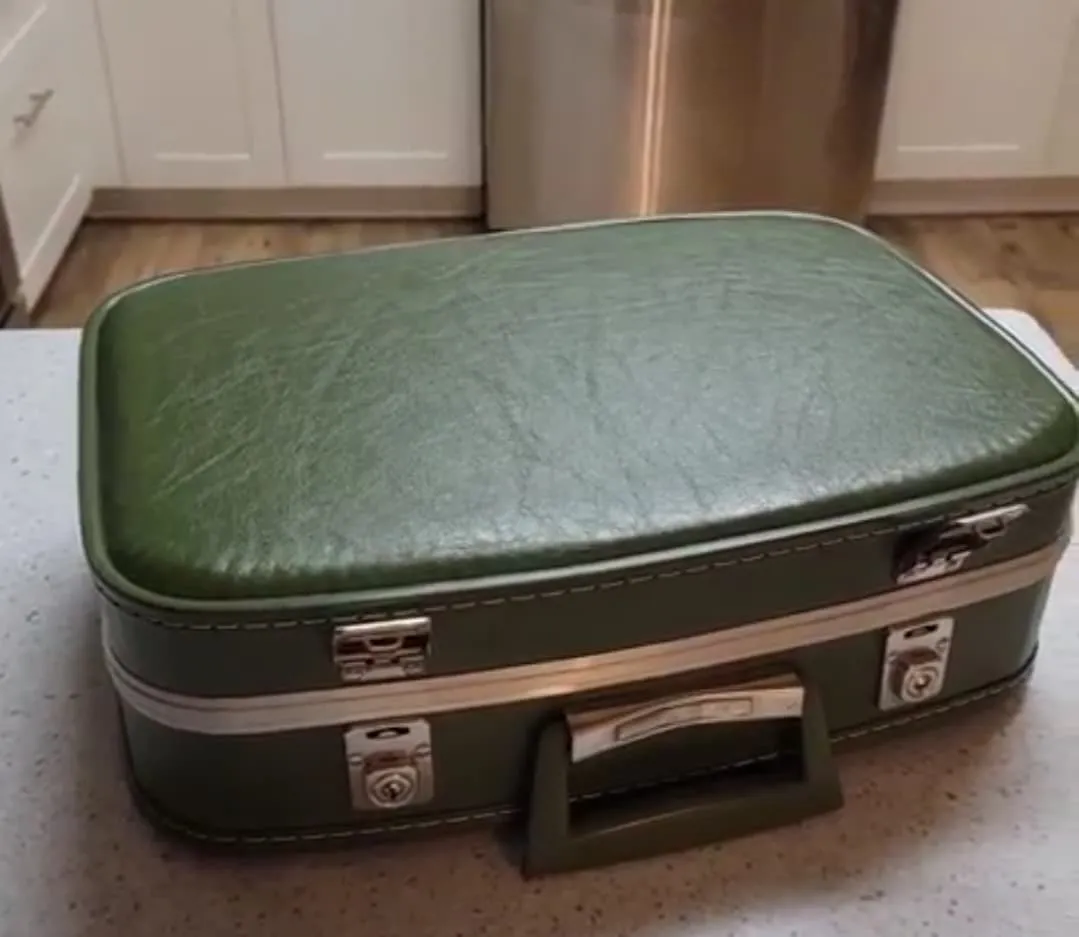 Green Vintage Suitcase Set of 2
