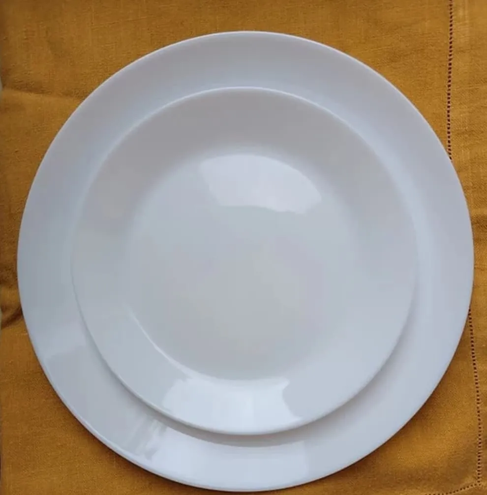 White Dinner + Salad Plate Set