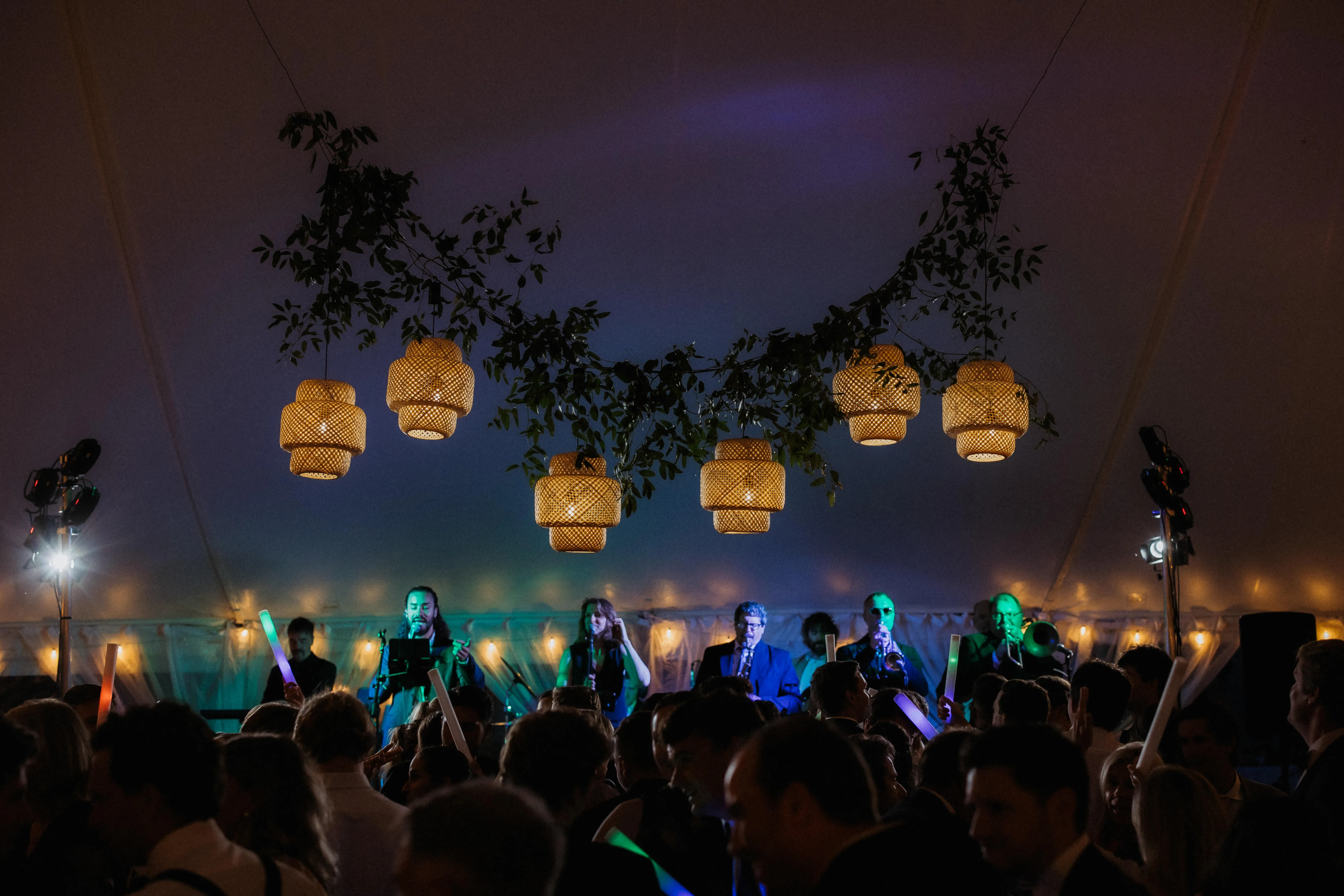 Rattan Chandelier w/ Battery Lightbulb