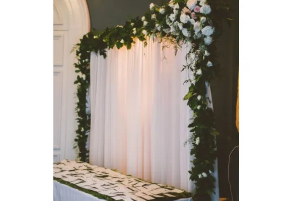 Pipe & Drape w/ White or Gold Drapery Backdrop or Arch
