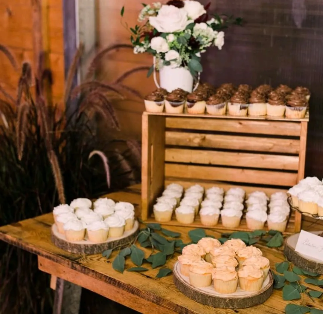Wood stained crates w/ acrylic top