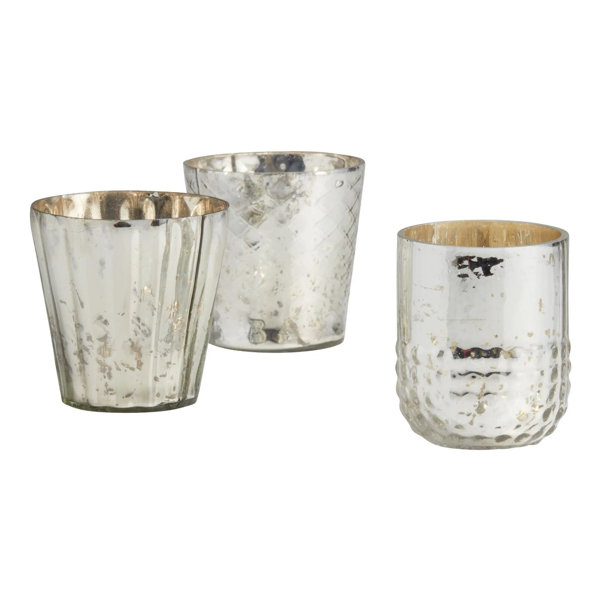 Mercury Silver Votive Candle Holders