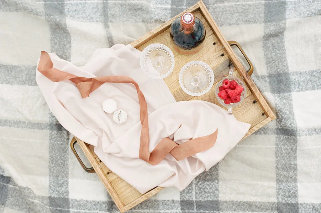 Wood Tray w/ Brass Handles