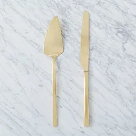 Gold Cake Cutting Set
