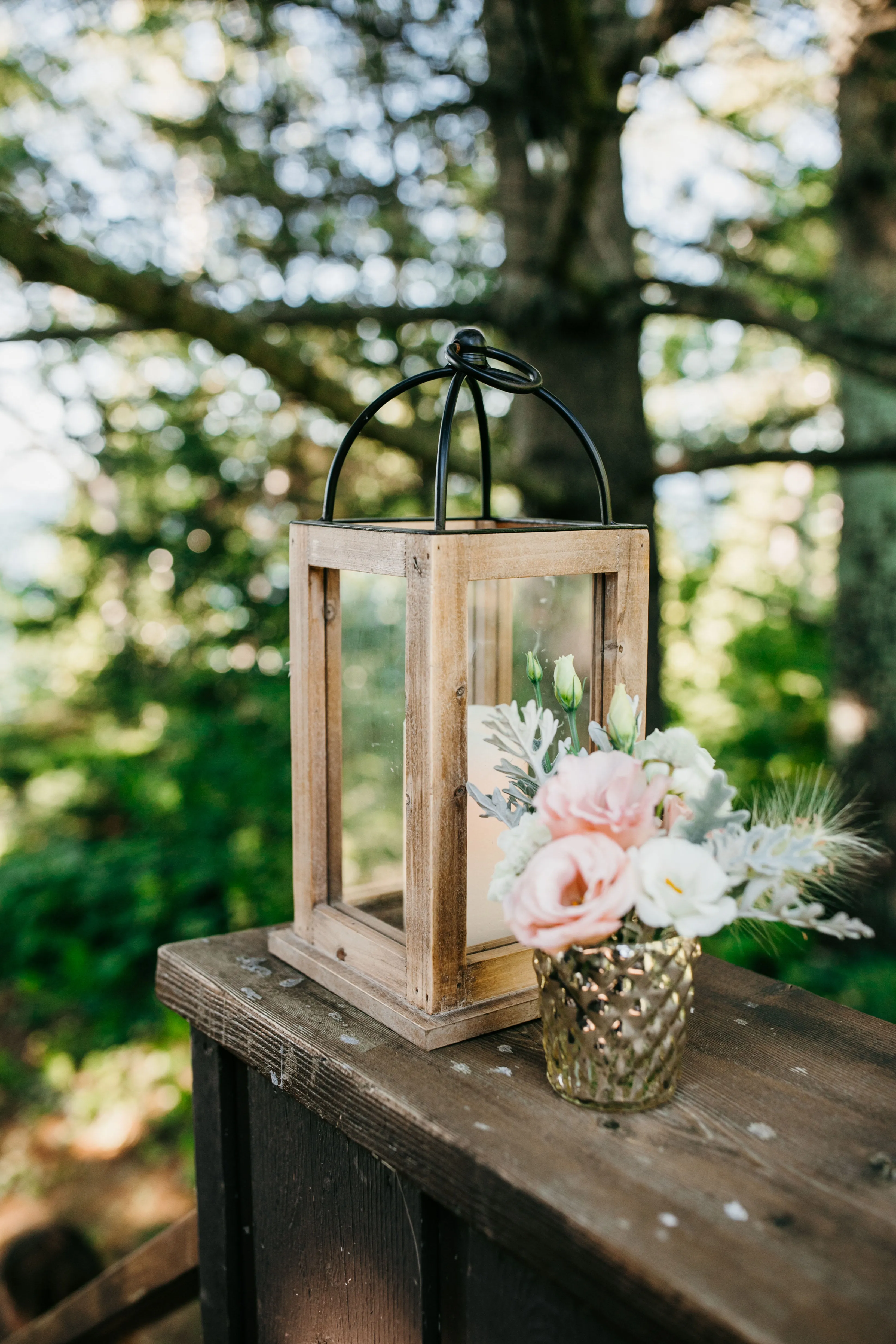 Wood Lantern w/ LED Candle