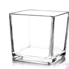 5' Square Glass Vase