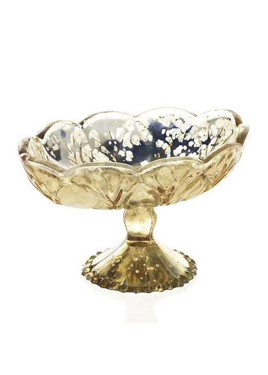 Mercury Gold Compote Vase