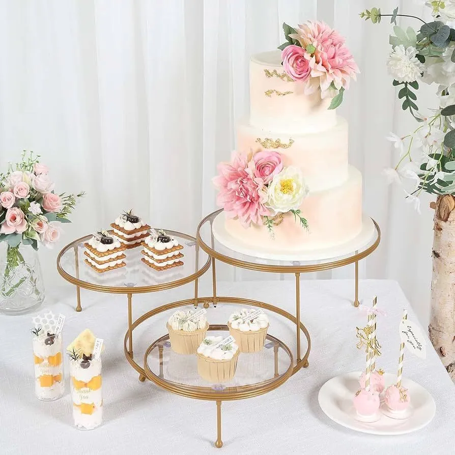 3-Tier Gold Acrylic Dessert Display