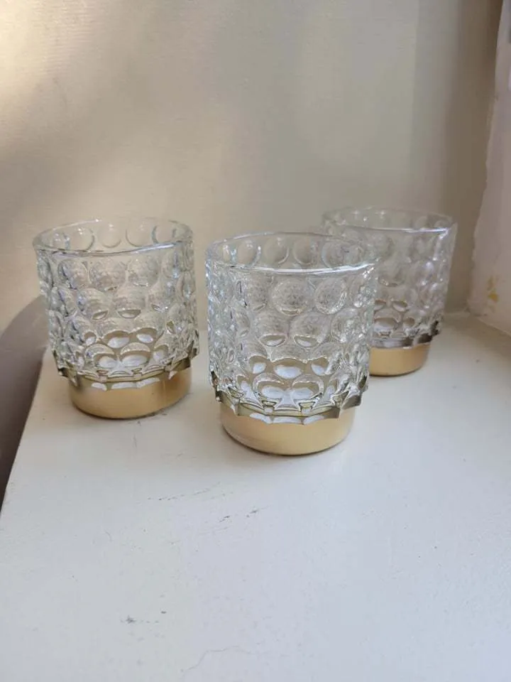 Gold/Glass Scalloped Votive Holders