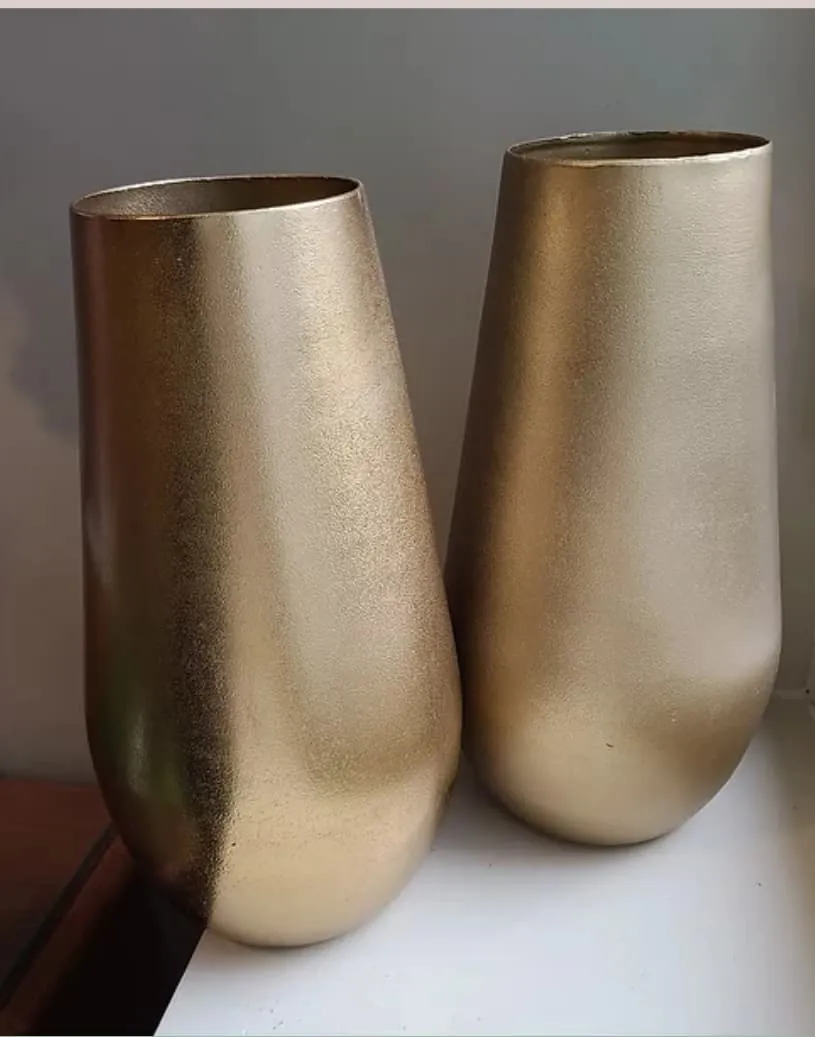 Tall Gold Metal Vase
