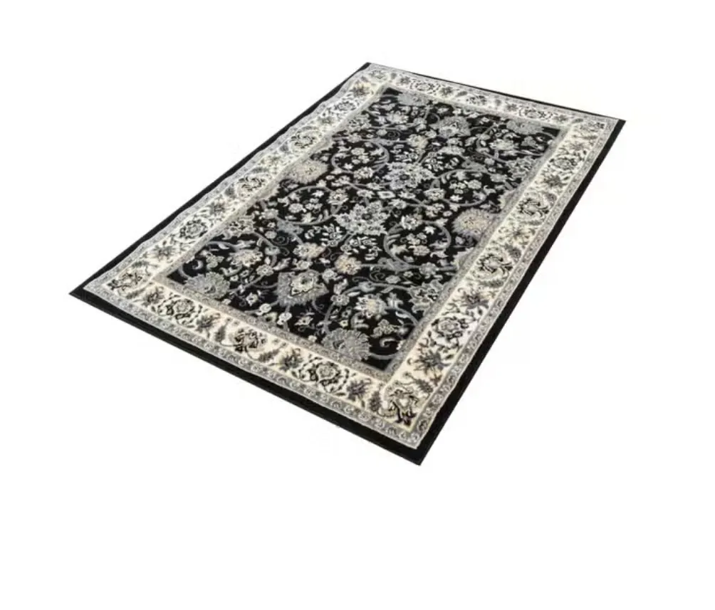 Black Floral Rug