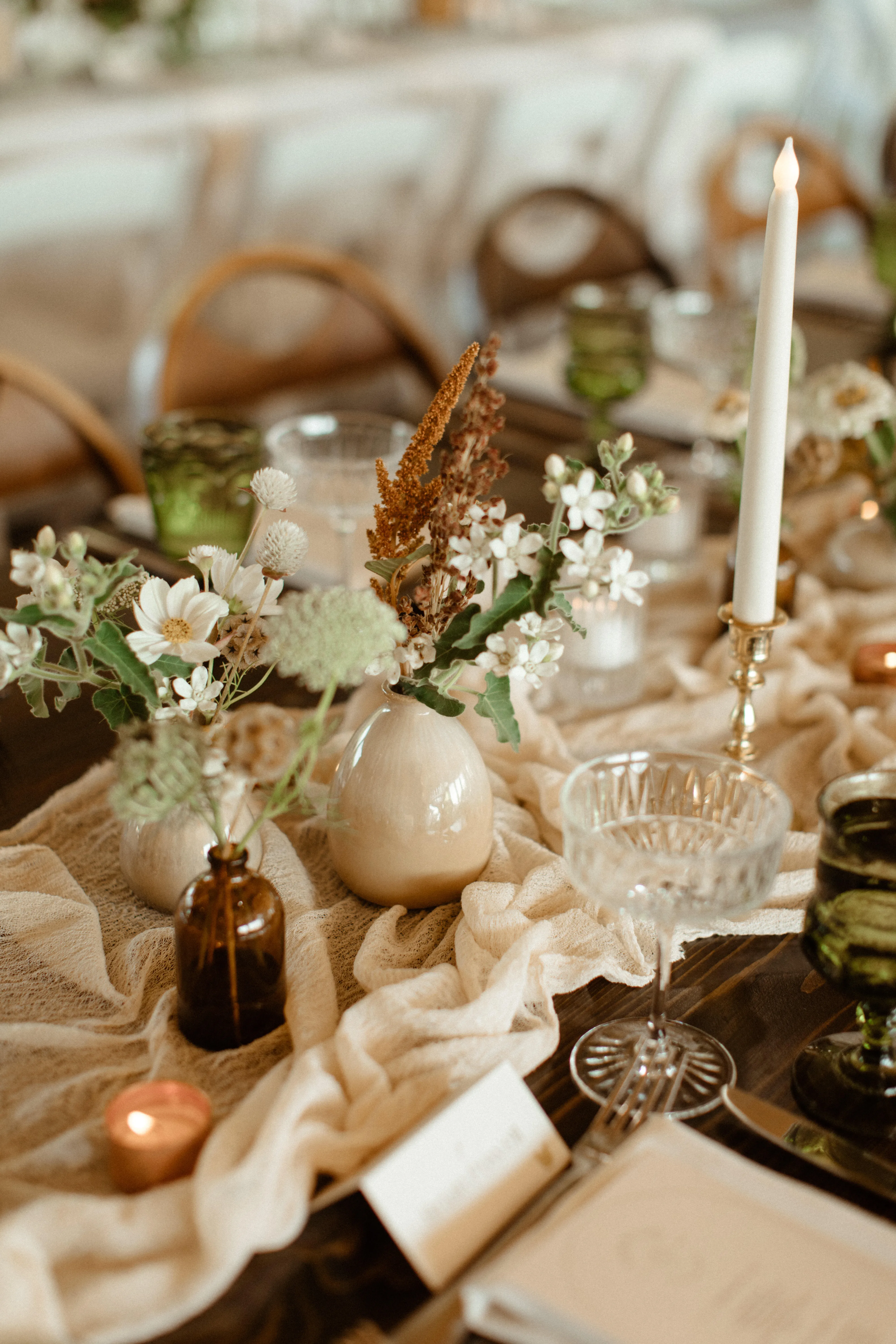 Ivory / Beige Cheesecloth Runner 28' 