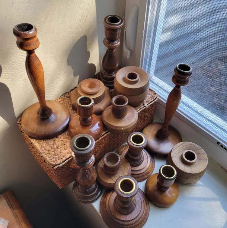 Wood Candlestick Holders