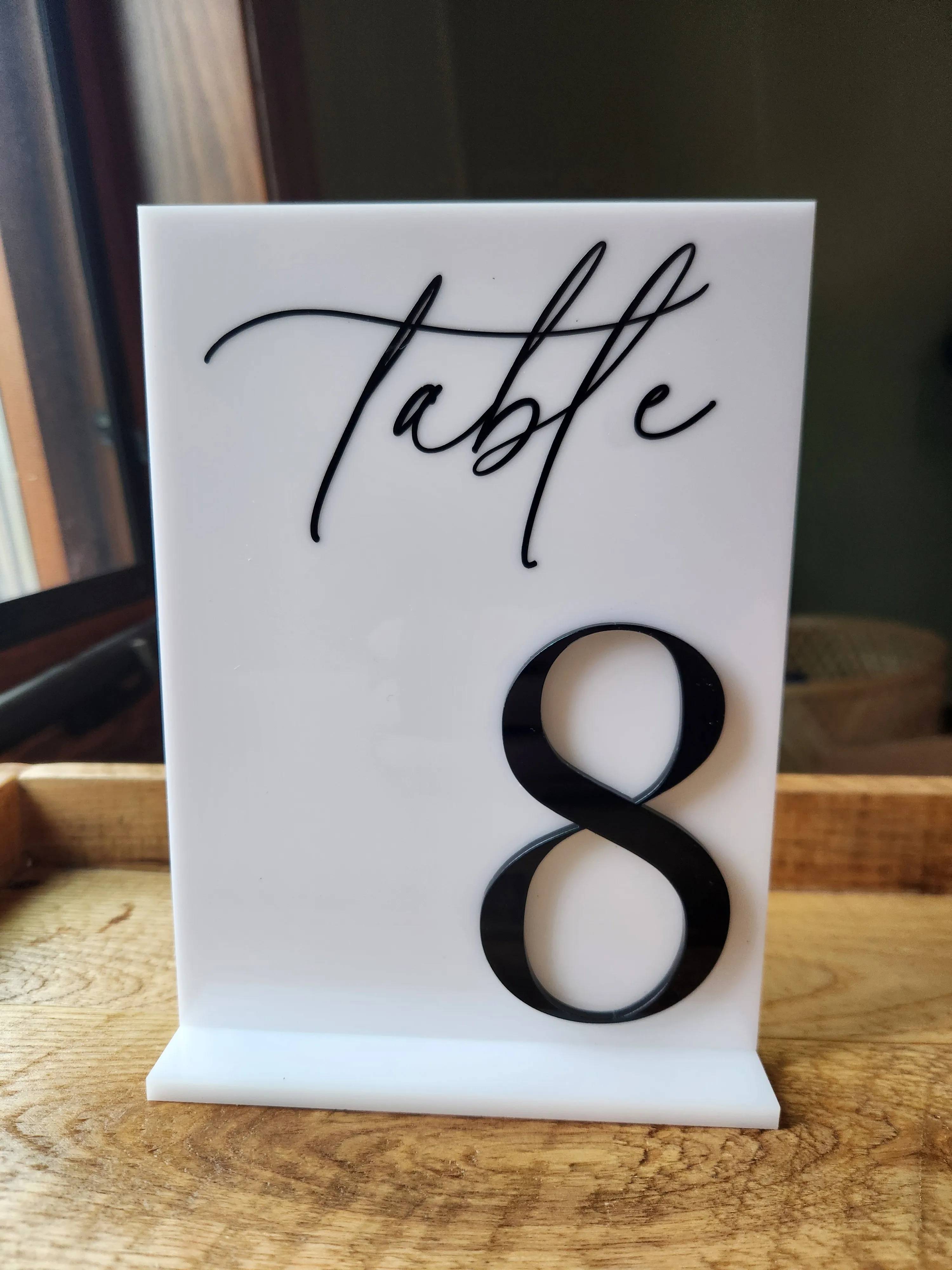 Acrylic Table Numbers - White & Black