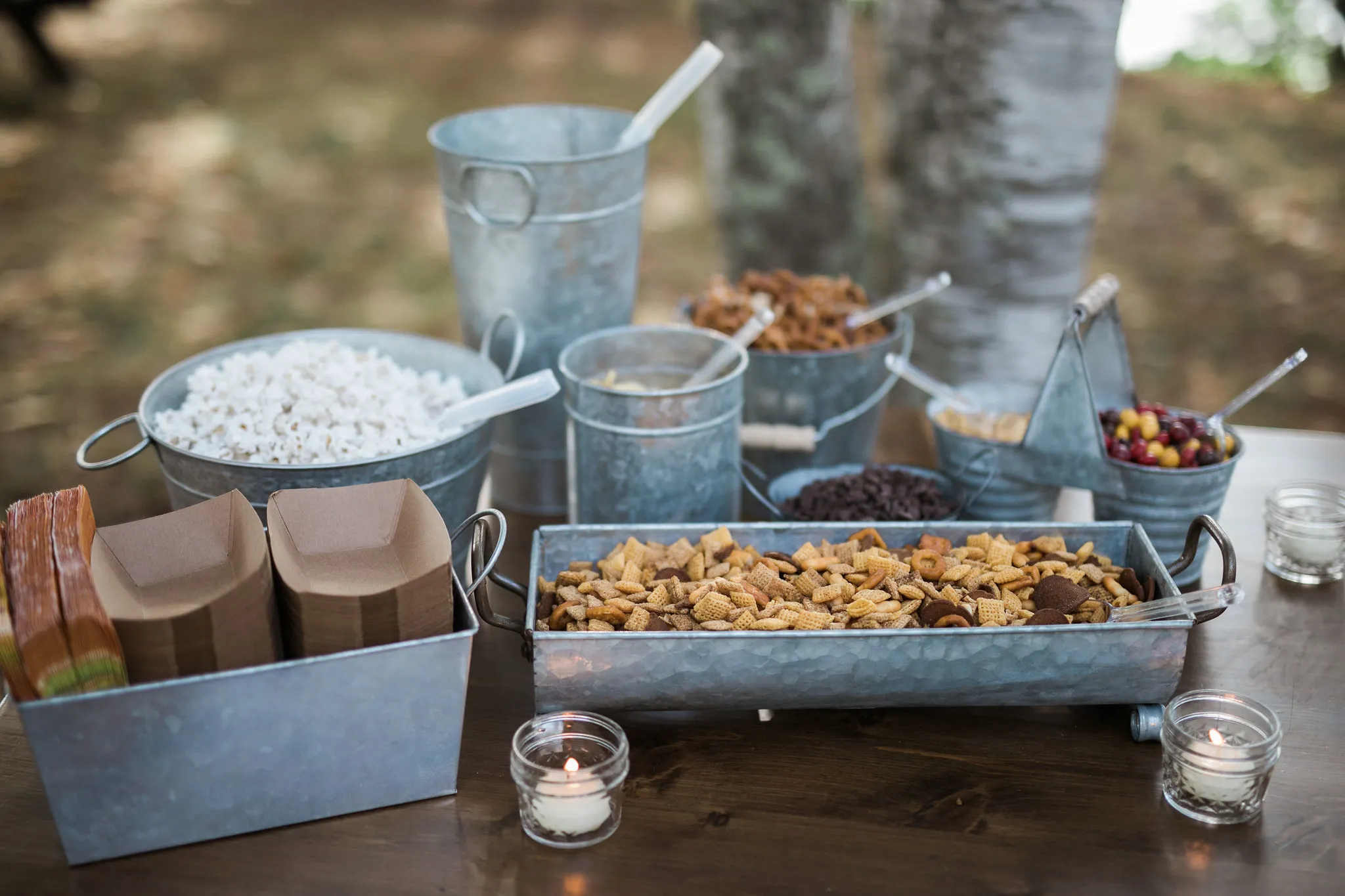 Set of 5 Galvanized Containers