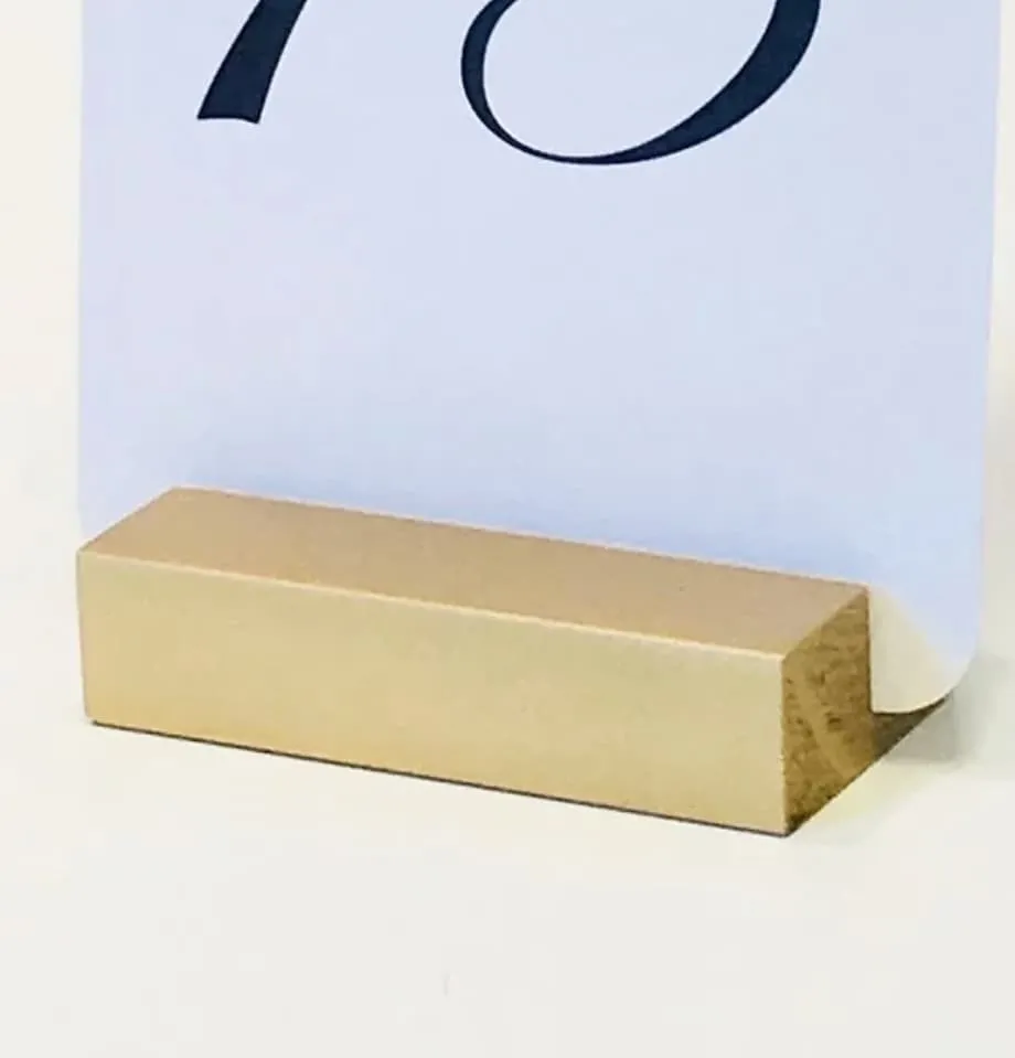 Gold Wood Block Table # Holder