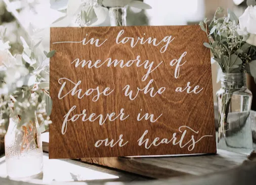 "In Loving Memory" Wood Sign