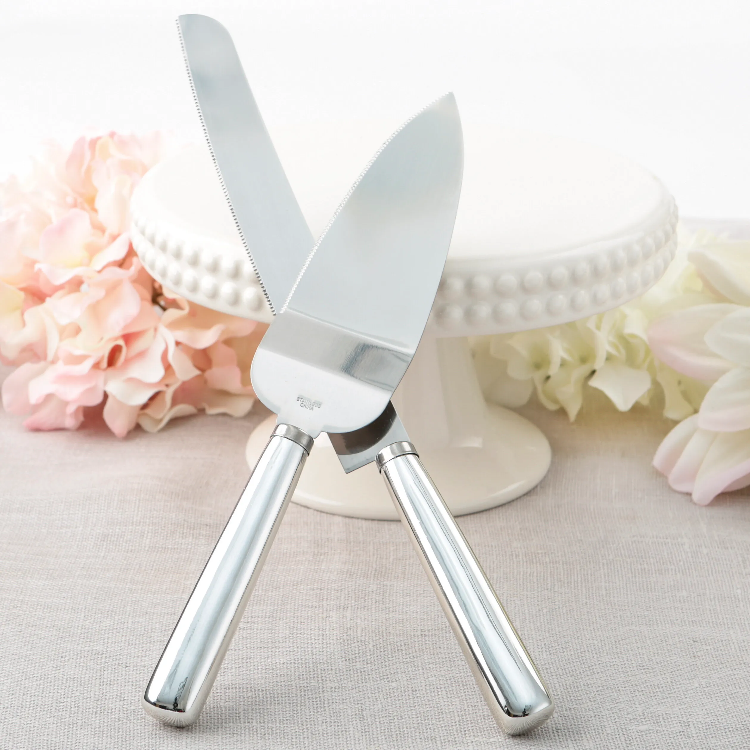 Silver Cake Cutting Set