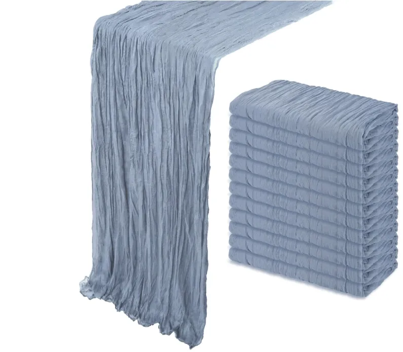 Dusty Blue Cheesecloth Runner
