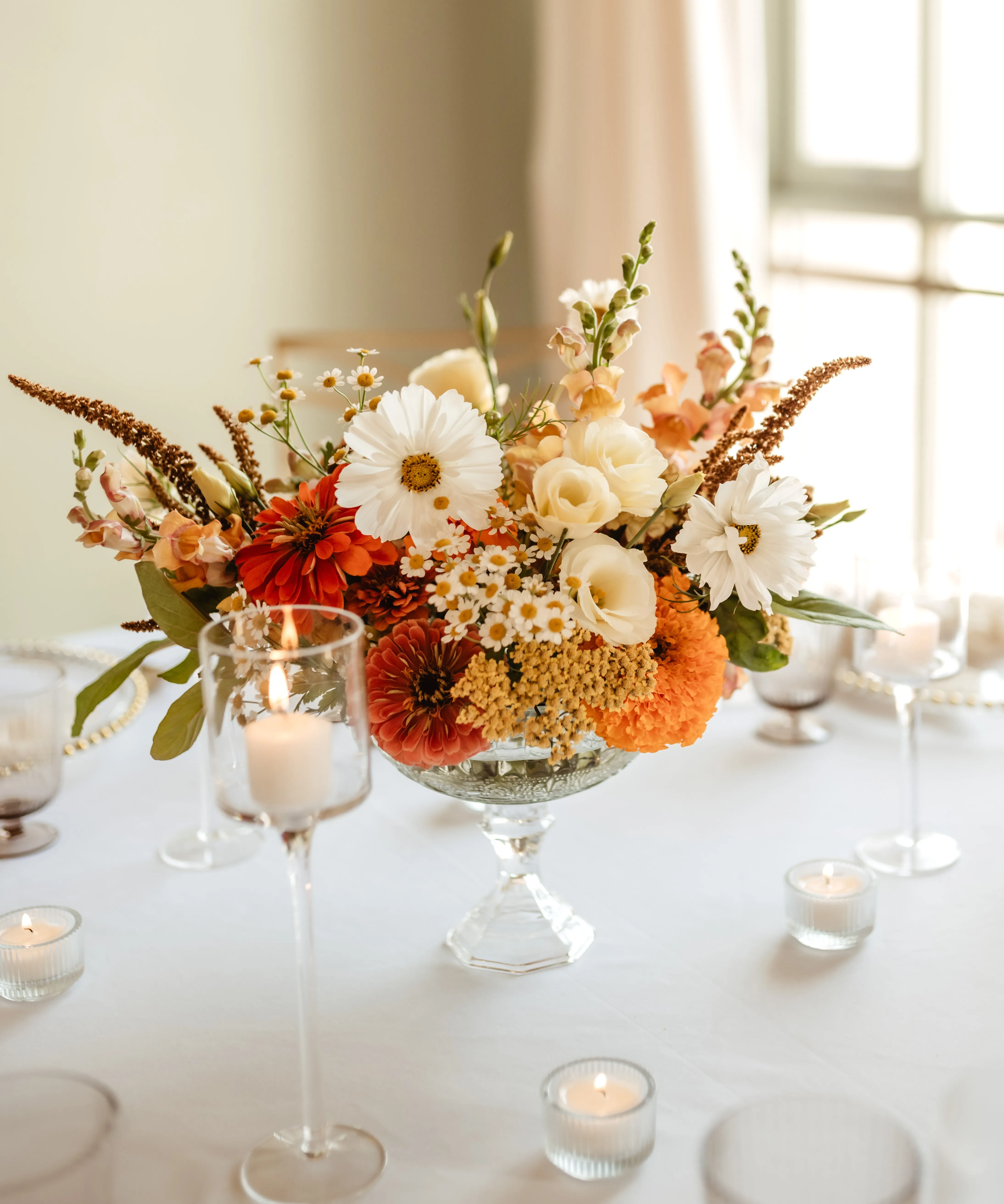 Clear Glass Compote Vase
