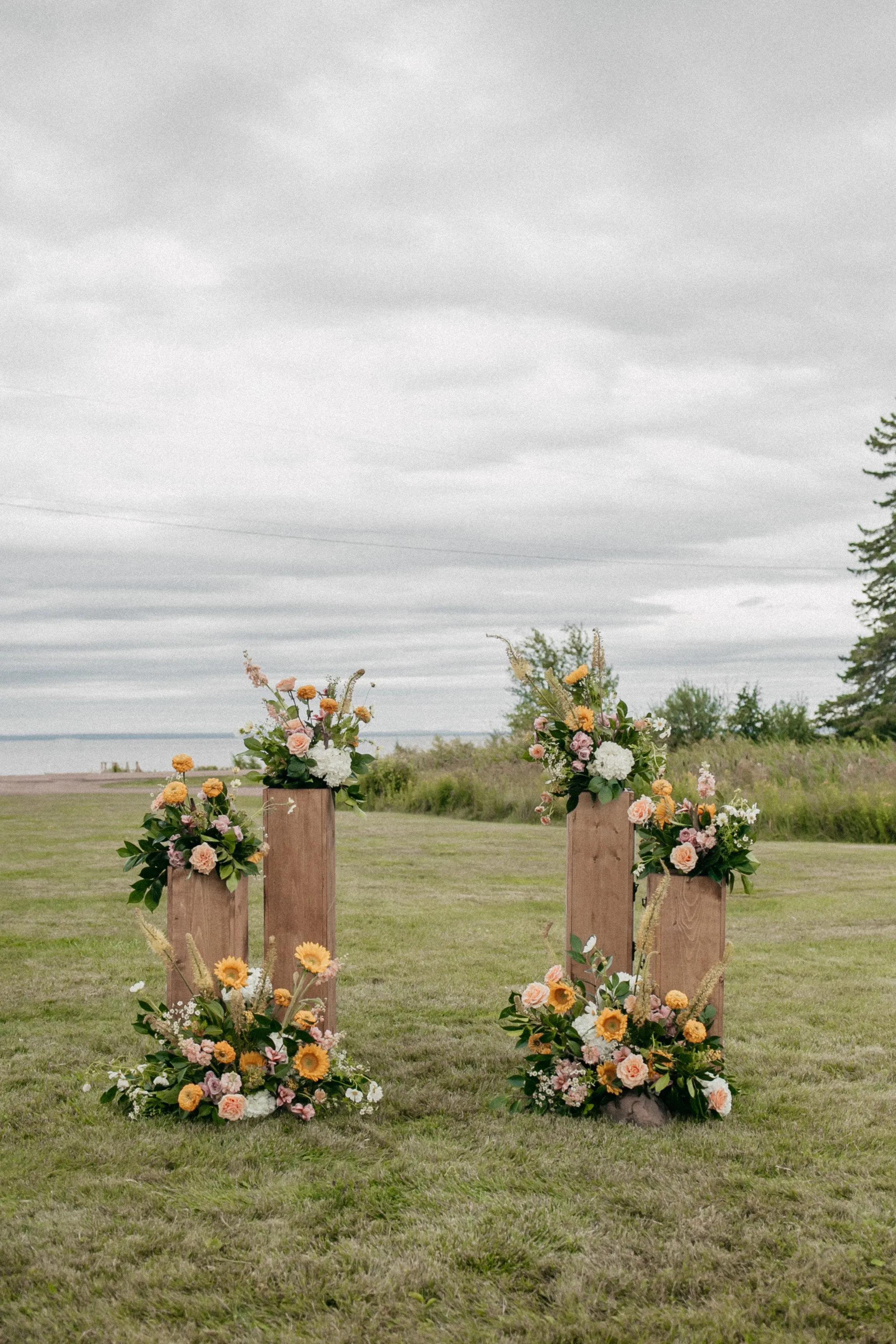 STAINED WOOD PEDESTALS