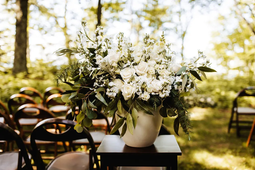 Large White Tapered Bottom Pot