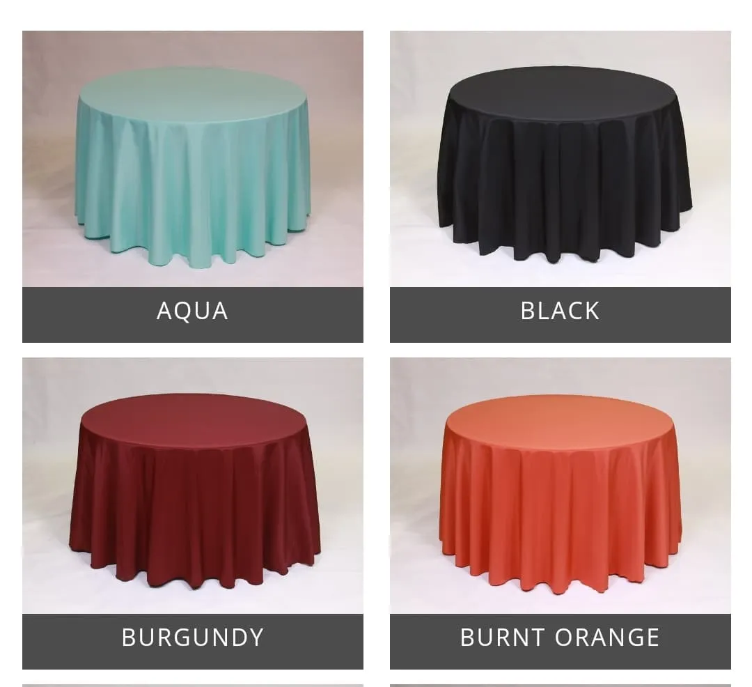 90" x 132" Banquet Polyester Tablecloth (Choice of Color)
