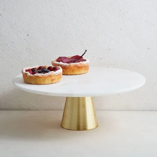 Marble + Gold Cake Stand