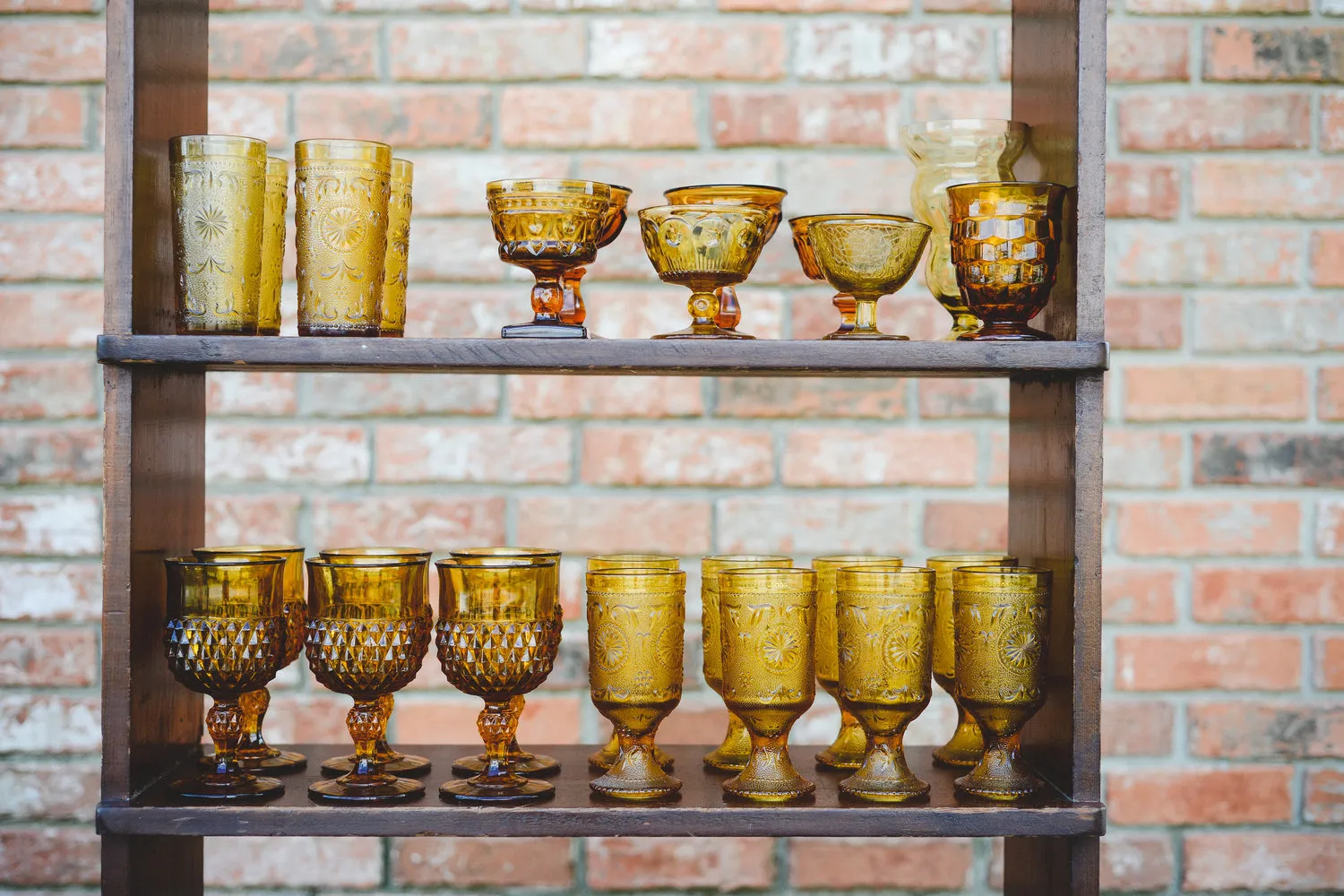 Amber Colored  Glass Goblets