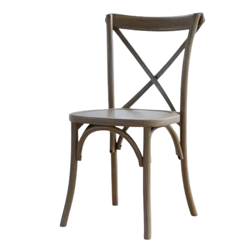 Whiskey Brown Cross Back Chairs