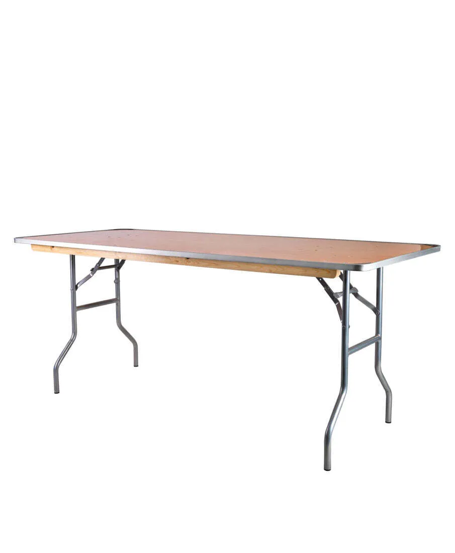 Rectangle Wooden Folding Table 72" x 30"