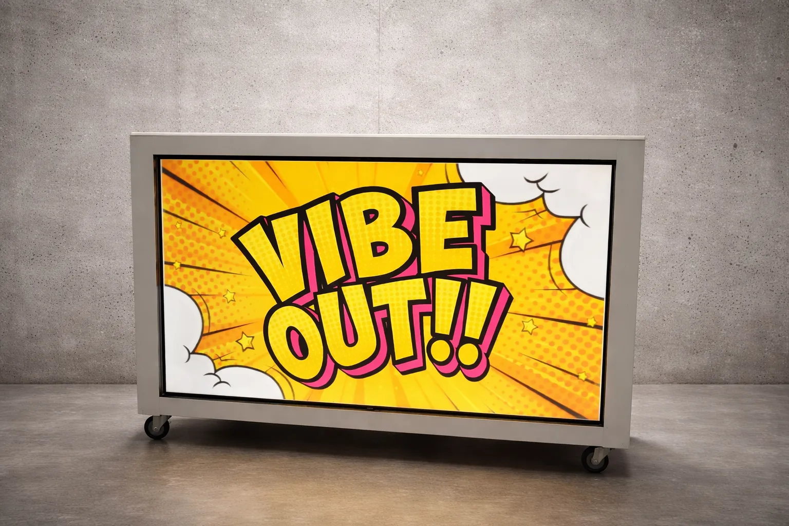 DJ booth with screen