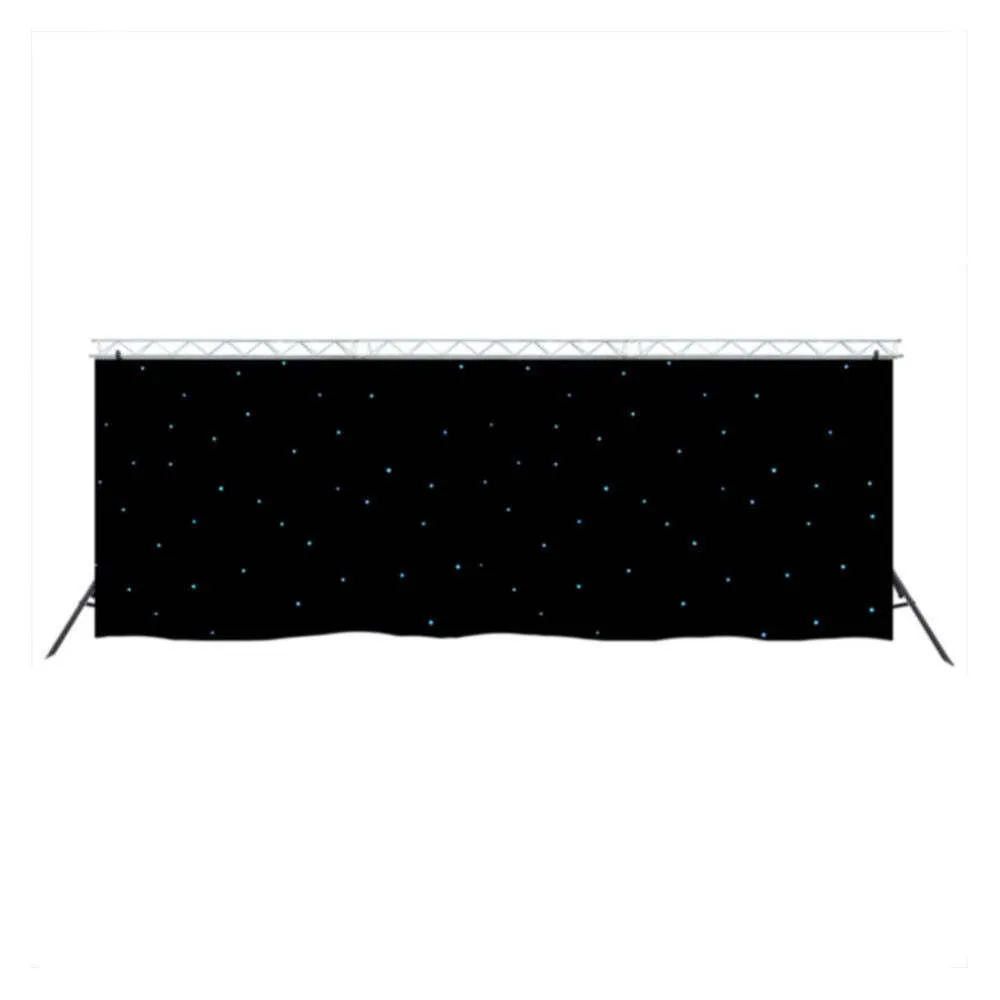 6m x 3m Black Molton with WhiteLED Starcloth - Inc Stand Alone / DMX Controller