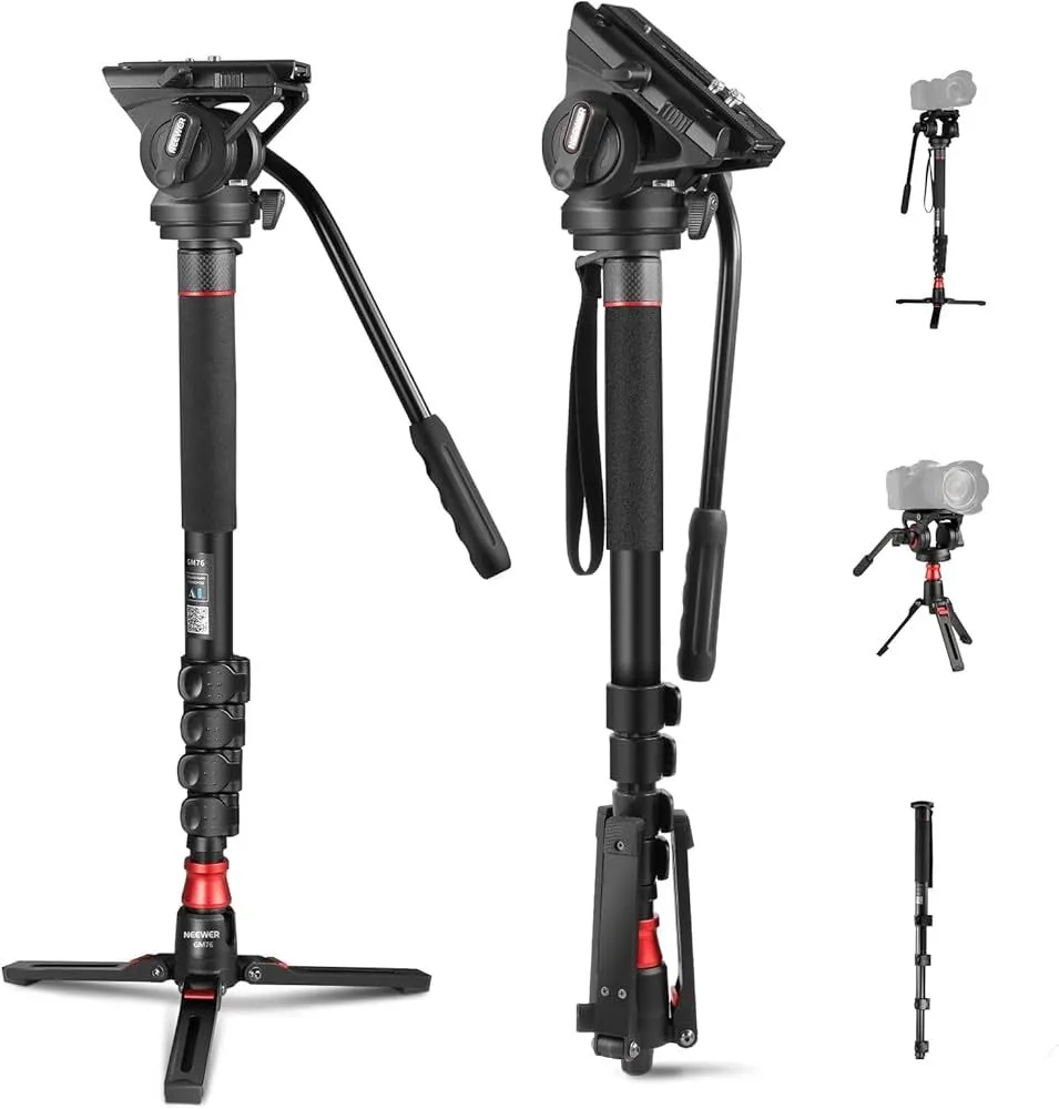 NEEWER Professional Camera Monopod with Feet, 70.5"/179cm
