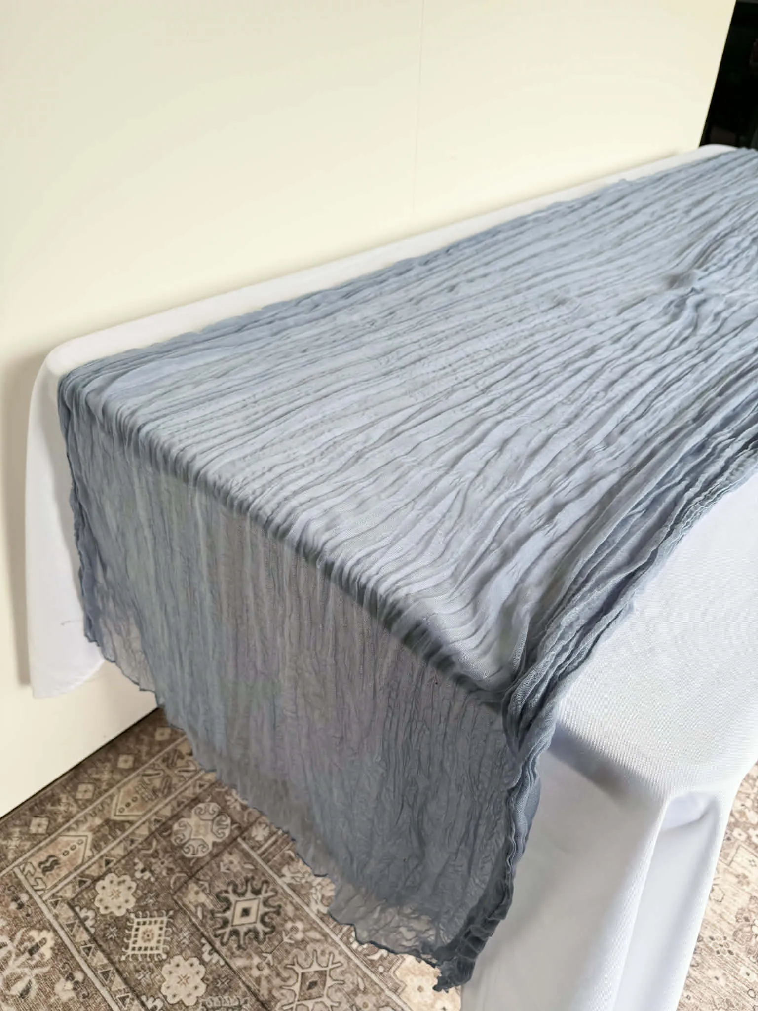 Dusty Blue Cheesecloth Runner